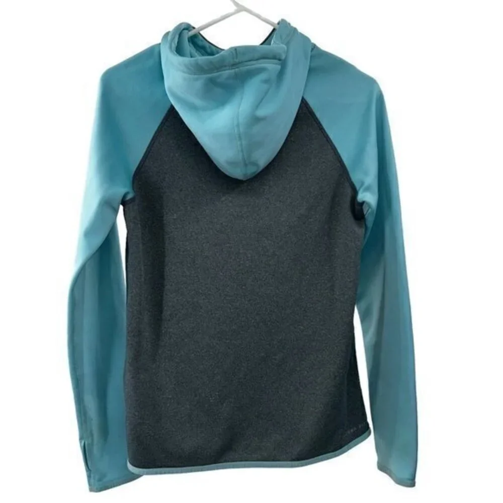 Nike Size XSmall Aqua Blue Grey Hoodie Sweatshirt Therma Fit Logo Just‎ Do It